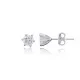 Round Six Claw CZ Sterling Silver Earrings