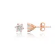 Round Six Claw CZ Sterling Silver Earrings