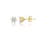 Round Six Claw CZ Sterling Silver Earrings