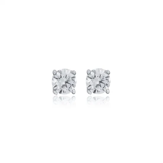 CZ 5mm Round 925 Sterling Silver Earrings