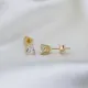 Round Three Claw CZ Sterling Silver Earrings Round Three Claw CZ Sterling Silver Earrings