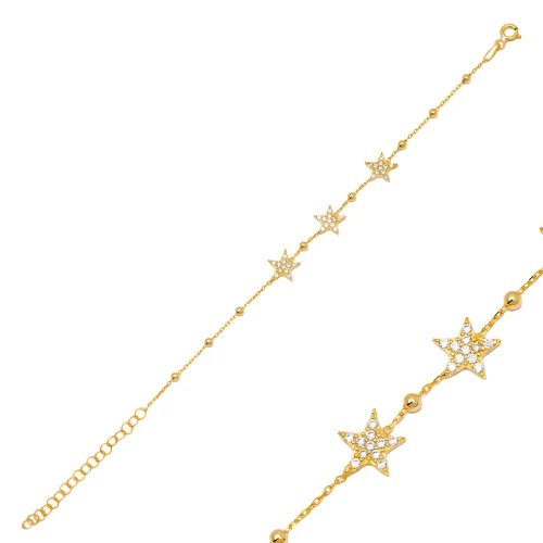 Star Clear CZ Woman 925 Sterling Silver Bracelet
