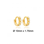 CZ Detailed 10mm Cartilage 925 Sterling Silver Earrings
