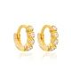 CZ Detailed 10mm Cartilage 925 Sterling Silver Earrings