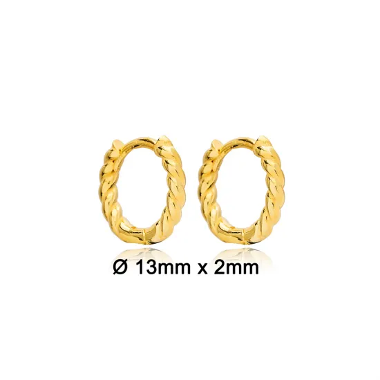 Delicate 13mm Twisted 925 Sterling Silver Earrings Delicate 13mm Twisted 925 Sterling Silver Earrings
