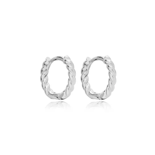 Delicate 13mm Twisted 925 Sterling Silver Earrings