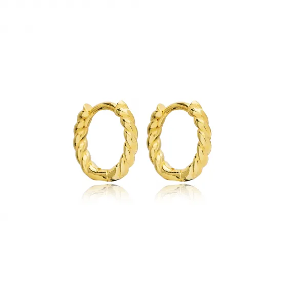 Delicate 13mm Twisted 925 Sterling Silver Earrings Delicate 13mm Twisted 925 Sterling Silver Earrings