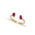 Double Drop Ruby Adjustable 925 Sterling Silver Ring