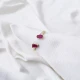 Double Drop Ruby Adjustable 925 Sterling Silver Ring Double Drop Ruby Adjustable 925 Sterling Silver Ring