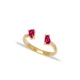 Double Drop Ruby Adjustable 925 Sterling Silver Ring Double Drop Ruby Adjustable 925 Sterling Silver Ring