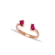 Double Drop Ruby Adjustable 925 Sterling Silver Ring Double Drop Ruby Adjustable 925 Sterling Silver Ring