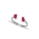 Double Drop Ruby Adjustable 925 Sterling Silver Ring Double Drop Ruby Adjustable 925 Sterling Silver Ring