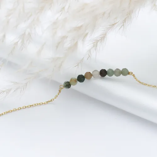 Minimalist Style Colorful Beads Beaded Silver Bracelet