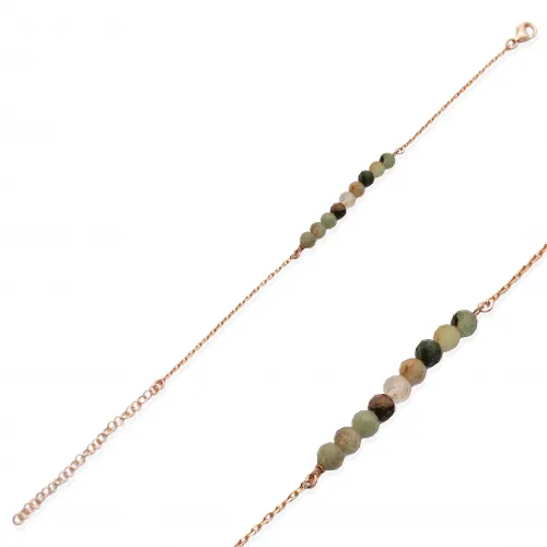 Minimalist Style Colorful Beads Beaded Silver Bracelet