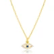 Sapphire CZ Evil Eye Sterling Silver Necklace | 925 Sterling Silver Wholesale | Sade Silver Sapphire CZ Evil Eye Sterling Silver Necklace - Sade 925 Silver Jewelry