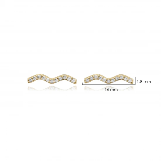 Turkish Wave CZ 925 Sterling Silver Earrings