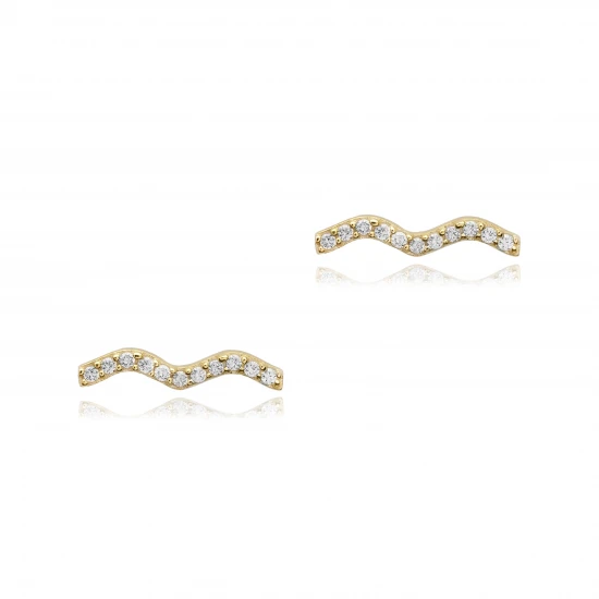 Turkish Wave CZ 925 Sterling Silver Earrings