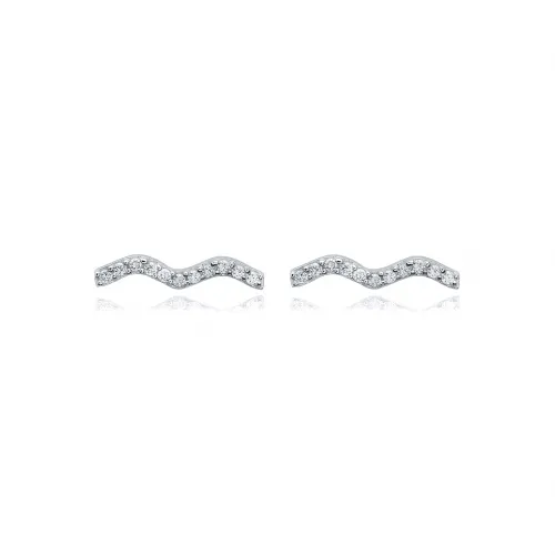 Turkish Wave CZ 925 Sterling Silver Earrings