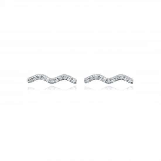 Turkish Wave CZ 925 Sterling Silver Earrings