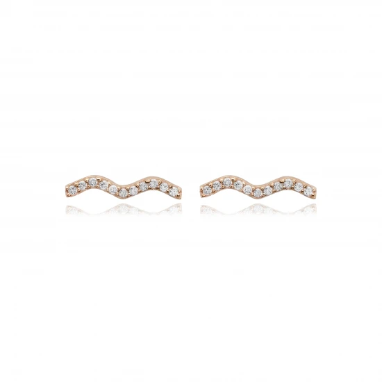 Turkish Wave CZ 925 Sterling Silver Earrings