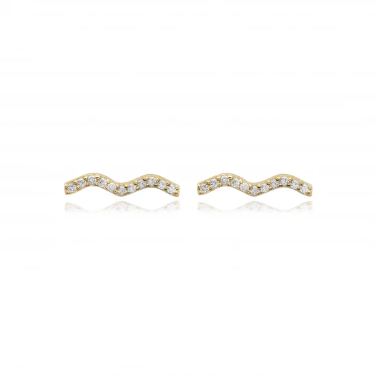 Turkish Wave CZ 925 Sterling Silver Earrings