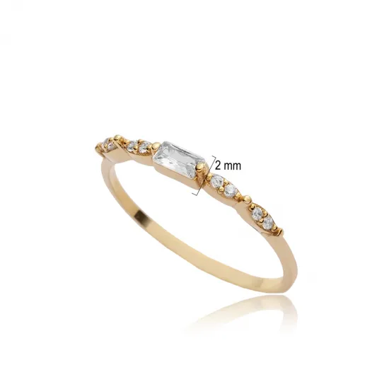 Tiny Baguette CZ 925 Sterling Silver Ring Tiny Baguette CZ 925 Sterling Silver Ring
