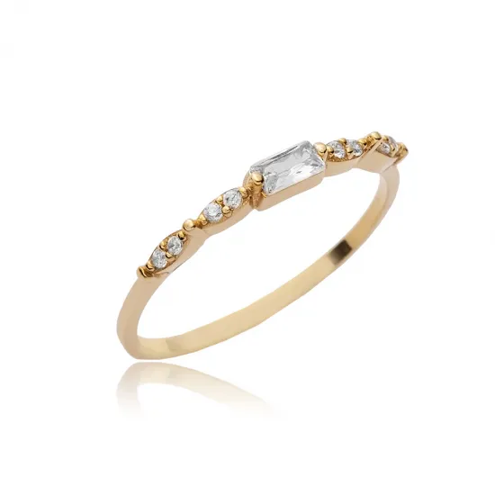 Tiny Baguette CZ 925 Sterling Silver Ring Tiny Baguette CZ 925 Sterling Silver Ring