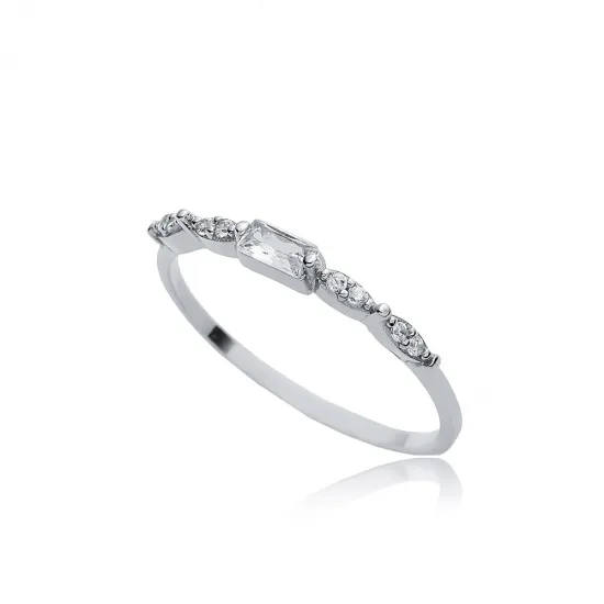 Tiny Baguette CZ 925 Sterling Silver Ring Tiny Baguette CZ 925 Sterling Silver Ring