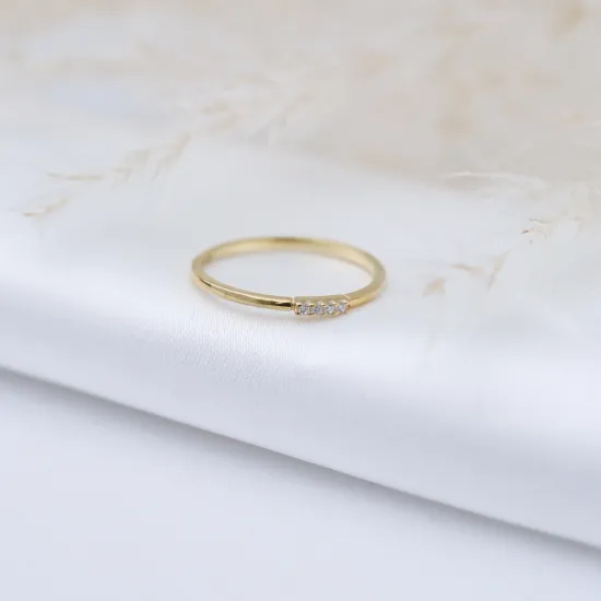 Minimal CZ Cluster 925 Sterling Silver Ring Minimal CZ Cluster 925 Sterling Silver Ring