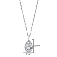 Minimalist Drop Eye Shape 925 Sterling Silver Necklace