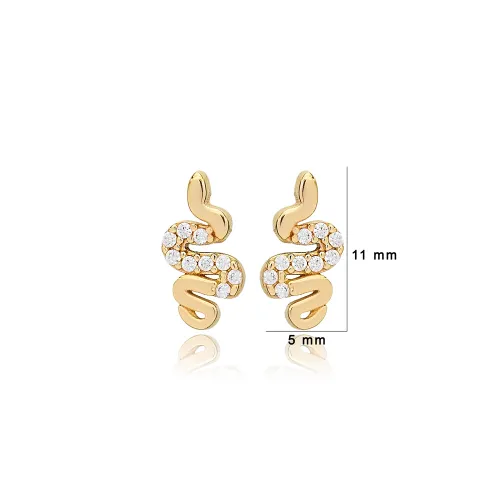 Turkish Snake CZ Sterling Silver Earrings