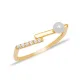 Thin Woman Pearl With CZ 925 Sterling Silver Ring Thin Woman Pearl With CZ 925 Sterling Silver Ring