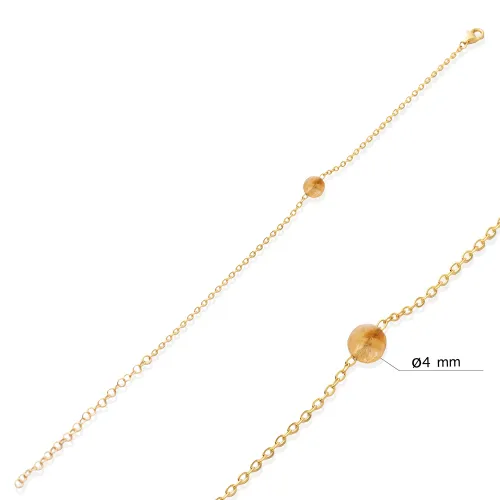 Round Citrine 925 Sterling Silver Bracelet Round Citrine 925 Sterling Silver Bracelet