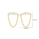 Turkish Round Chain CZ 925 Sterling Silver Earrings Turkish Round Chain CZ 925 Sterling Silver Earrings