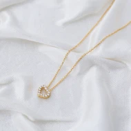 Trend Cable Chain CZ Hollow Heart 925 Silver Necklace