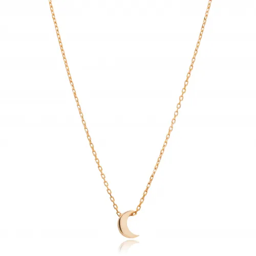 Tiny Moon Design Plain Wholesale Silver Necklace Jewelry