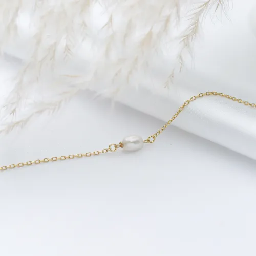 Minimalist Single Pearl 925 Sterling Silver Bracelet