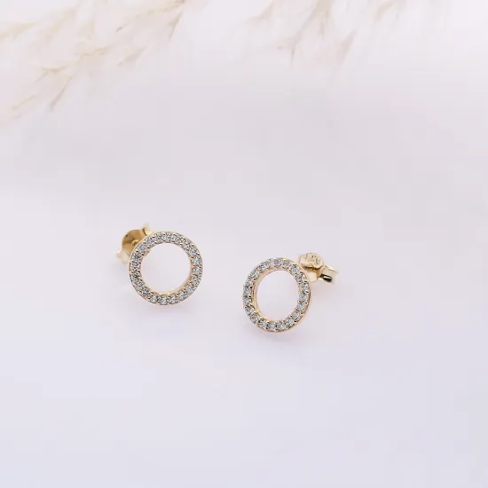 Handcrafted Round CZ 925 Sterling Silver Earrings Handcrafted Round CZ 925 Sterling Silver Earrings