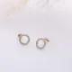 Handcrafted Round CZ 925 Sterling Silver Earrings Handcrafted Round CZ 925 Sterling Silver Earrings