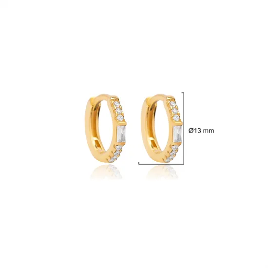 13mm CZ Baguette 925 Sterling Silver Earrings 13mm CZ Baguette 925 Sterling Silver Earrings