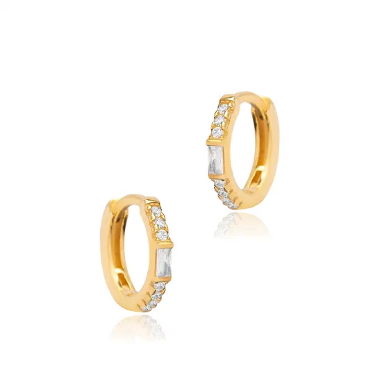 13mm CZ Baguette 925 Sterling Silver Earrings 13mm CZ Baguette 925 Sterling Silver Earrings