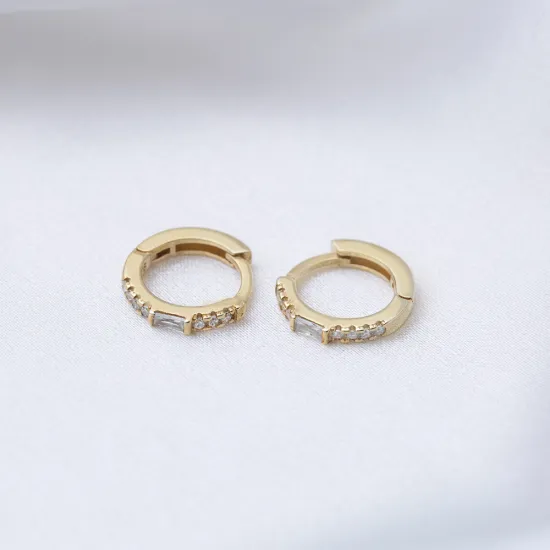 13mm CZ Baguette 925 Sterling Silver Earrings 13mm CZ Baguette 925 Sterling Silver Earrings