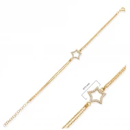Hollow Star CZ 925 Sterling Silver Bracelet