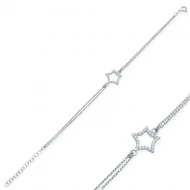 Hollow Star CZ 925 Sterling Silver Bracelet
