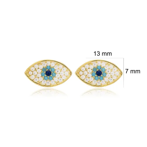 Minimalist Evil Eye 925 Sterling Silver Earrings