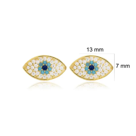 Minimalist Evil Eye 925 Sterling Silver Earrings Minimalist Evil Eye 925 Sterling Silver Earrings