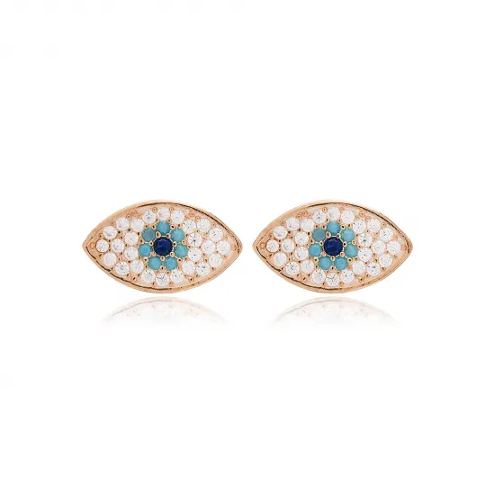 Minimalist Evil Eye 925 Sterling Silver Earrings Minimalist Evil Eye 925 Sterling Silver Earrings