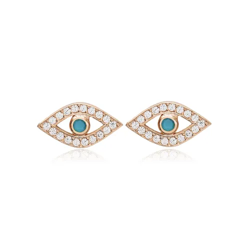 Evil Eye Turquoise Zircon Stud Earrings