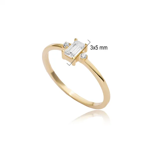 Minimalist CZ Baguette Cluster 925 Sterling Silver Ring