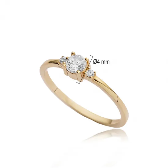 Handcrafted Round CZ 925 Sterling Silver Ring